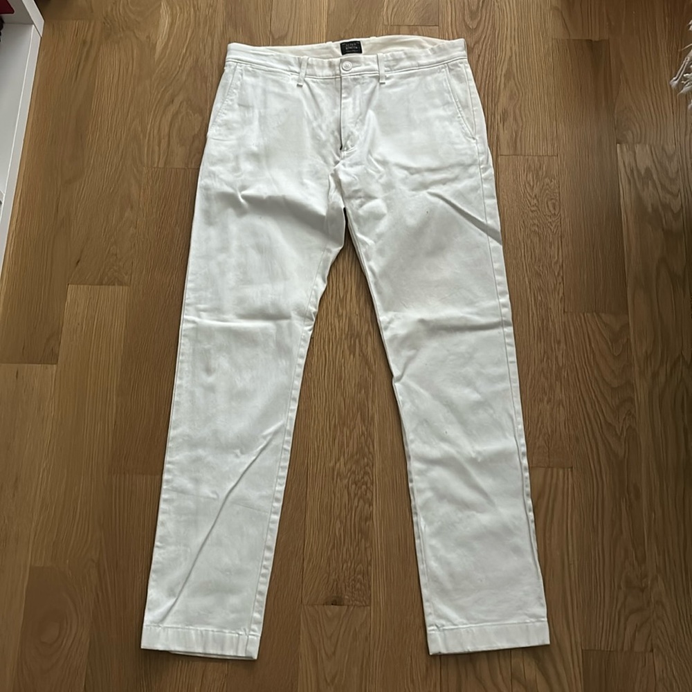 J Crew Stretch Men’s White Jeans